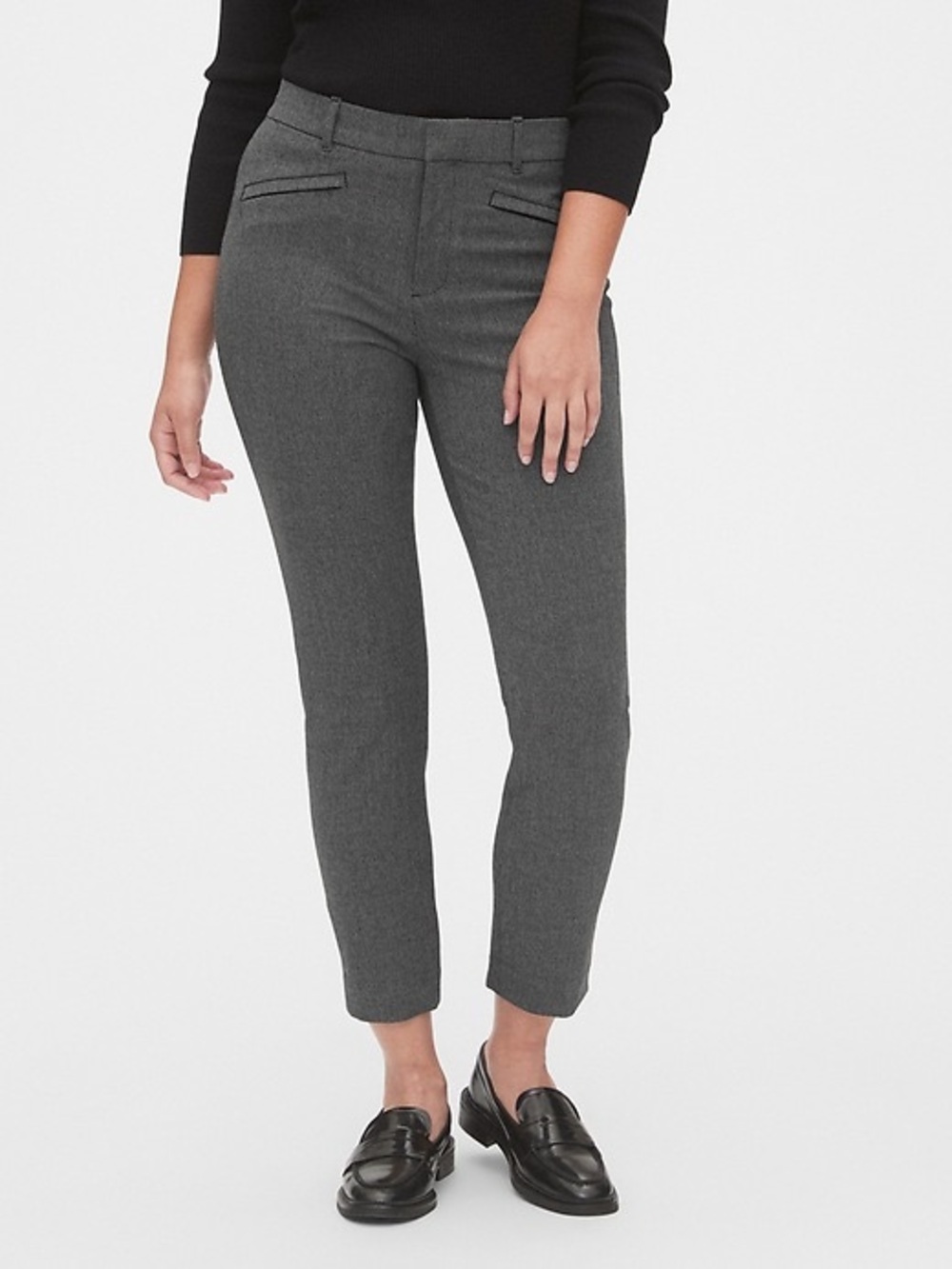 GAP Women's Cropped Skinny Ankle Dress Pants in Charcoal Gray